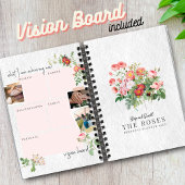 Custom Vision Board Modern Script Bloemen Roos Planner