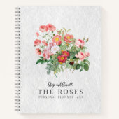 Custom Vision Board Modern Script Bloemen Rozen Notitieboek (Voorkant)