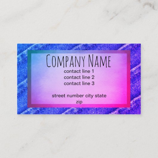 Custom visitekaartje dubbelzijdig blauw en paarse (Achterkant)