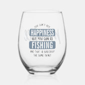 Custom Vissen is Happiness Funny Vist Wijnglas Zonder Voet (Voorkant)