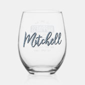 Custom Vissen is Happiness Funny Vist Wijnglas Zonder Voet (Achterkant)