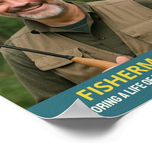 Custom Vissen Magazine Hoesje, Fisherman Portrait Poster (Hoek)