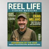 Custom Vissen Magazine Hoesje, Fisherman Portrait Poster (Voorkant)