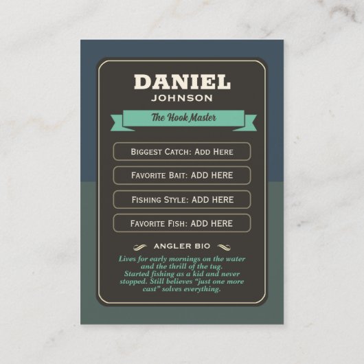 Custom Vissen Trading Kaart, Visser Kaart Gifts Contactkaartje (Achterkant)