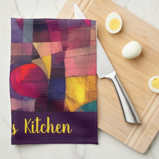 Custom Vivid Abstract Geometric Art  Theedoek (Quarter Fold)