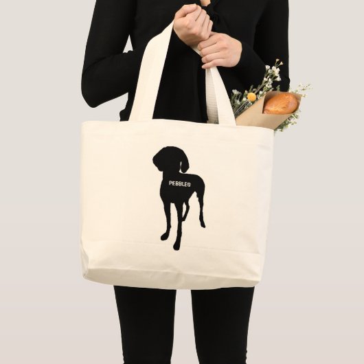 CUSTOM Vizsla Dog Silhouette Grote Tote Bag (Voorkant (product))