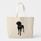CUSTOM Vizsla Dog Silhouette Grote Tote Bag (Achterkant)