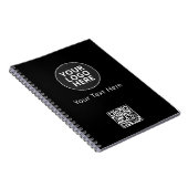 Custom Voeg hier Jouw tekst toe Sjabloon Zwart Not Notitieboek (Rechterzijde)
