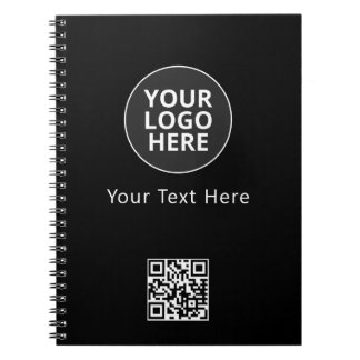 Custom Voeg hier Jouw tekst toe Sjabloon Zwart Not Notitieboek