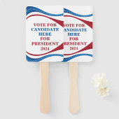 Custom Voeg je eigen President 2024 kandidatenrall Handwaaier (Voorkant en achterkant)