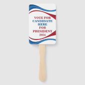 Custom Voeg je eigen President 2024 kandidatenrall Handwaaier (Achterkant)