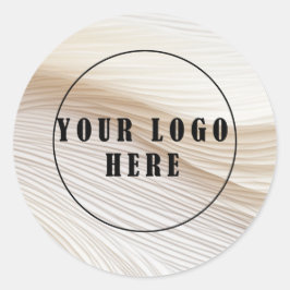 Custom Voeg uw Logo, Elegant, golven, salon, Ronde Sticker