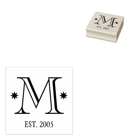 Custom voeg uw monogram initiaal datum familie rubberstempel (Gestempeld)