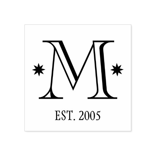 Custom voeg uw monogram initiaal datum familie rubberstempel (Afrduk)