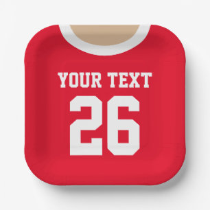 Custom voetbal jersey nummer kind's verjaardagsfee papieren bordje