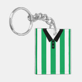 Custom Voetbal Rugby Jersey Sleutelhanger, Groene Sleutelhanger (Voorkant Links)