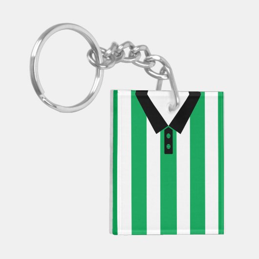 Custom Voetbal Rugby Jersey Sleutelhanger, Groene  Sleutelhanger (Voorkant Links)