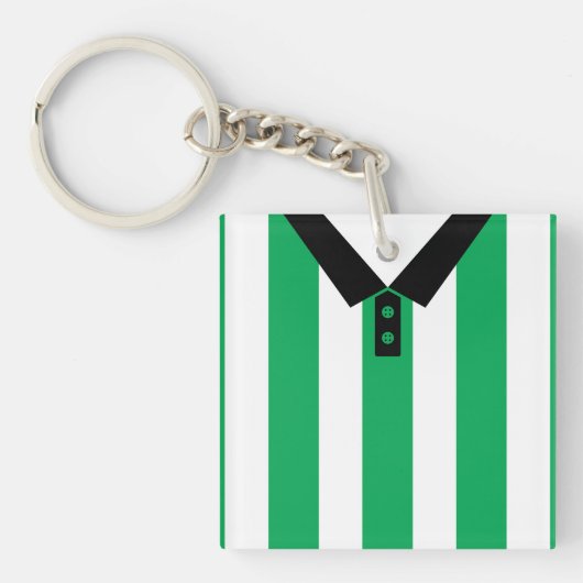 Custom Voetbal Rugby Jersey Sleutelhanger, Groene  Sleutelhanger (Voorkant)