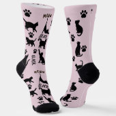 Custom Void Cat Socks | Cute Black Cat Mom Gift Sokken (Gebogen)
