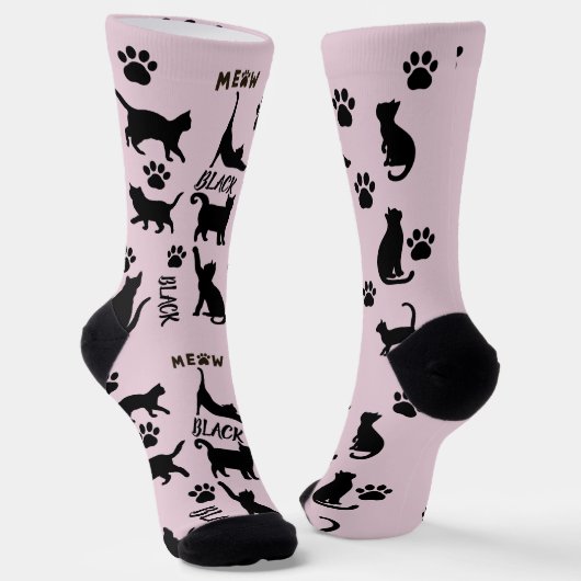Custom Void Cat Socks | Cute Black Cat Mom Gift Sokken (Gebogen)