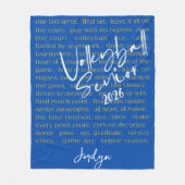 Custom Volleybal Senior Motivatie Typografie Fleece Deken (Voorkant)
