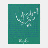 Custom Volleybal Senior Motivatie Typografie Fleece Deken (Voorkant)