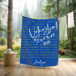 Custom Volleybal Senior Motivatie Typografie Fleece Deken