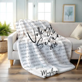 Custom Volleybal Senior Motivatie Typografie Fleece Deken