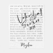 Custom Volleybal Senior Motivatie Typografie Fleece Deken (Voorkant)