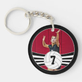 CUSTOM Volleyball Foto & Jersey Number Sleutelhang Sleutelhanger (Voorkant)