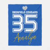 Custom Volleyball Name Number School  Fleece Deken (Voorkant)