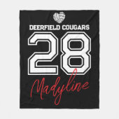 Custom Volleyball Name Number School Fleece Deken (Voorkant)