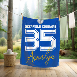 Custom Volleyball Name Number School  Fleece Deken