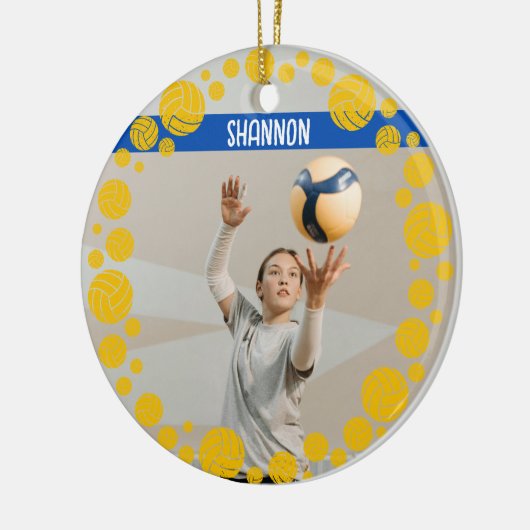 Custom Volleyball Picture Name Year  Keramisch Ornament (Links)