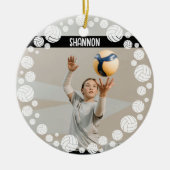Custom Volleyball Picture Name Year  Keramisch Ornament (Voorkant)