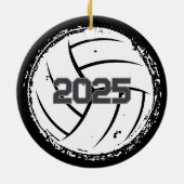 Custom Volleyball Picture Name Year  Keramisch Ornament (Achterkant)