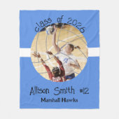 Custom Volleyball Picture Senior Night Graduation Fleece Deken (Voorkant)