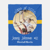 Custom Volleyball Picture Senior Night Graduation Fleece Deken (Voorkant)