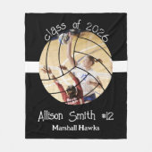 Custom Volleyball Picture Senior Night Graduation Fleece Deken (Voorkant)