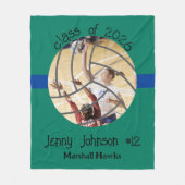 Custom Volleyball Picture Senior Night Graduation Fleece Deken (Voorkant)