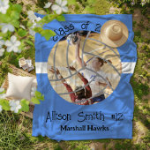 Custom Volleyball Picture Senior Night Graduation Fleece Deken