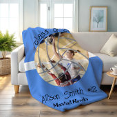 Custom Volleyball Picture Senior Night Graduation Fleece Deken