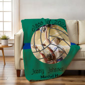 Custom Volleyball Picture Senior Night Graduation Fleece Deken