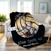 Custom Volleyball Picture Senior Night Graduation Fleece Deken