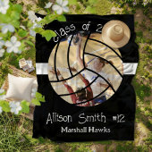 Custom Volleyball Picture Senior Night Graduation Fleece Deken
