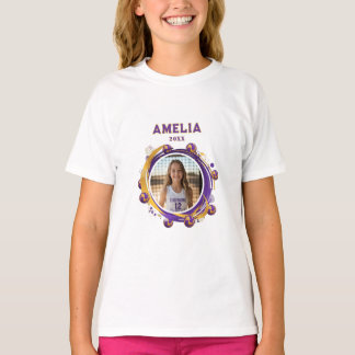 Custom Volleyball Player Name Photo Sports T-shirt
