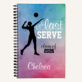 Custom Volleyball Rainbow Senior One Last Serve Notitieboek (Voorkant)