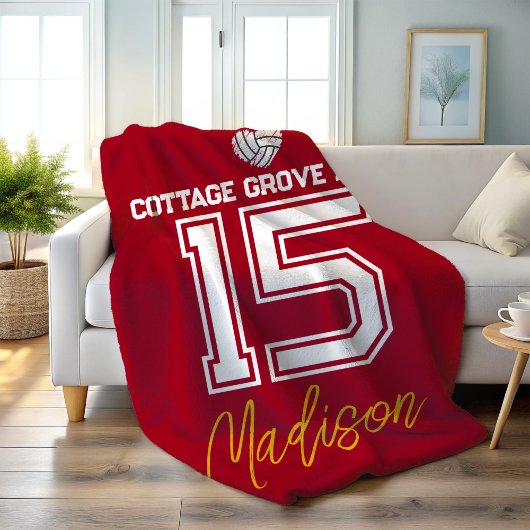 Custom Volleyball Senior Athlete Gift Fleece Deken