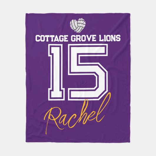 Custom Volleyball Senior Keepsake Gift Fleece Deken (Voorkant)