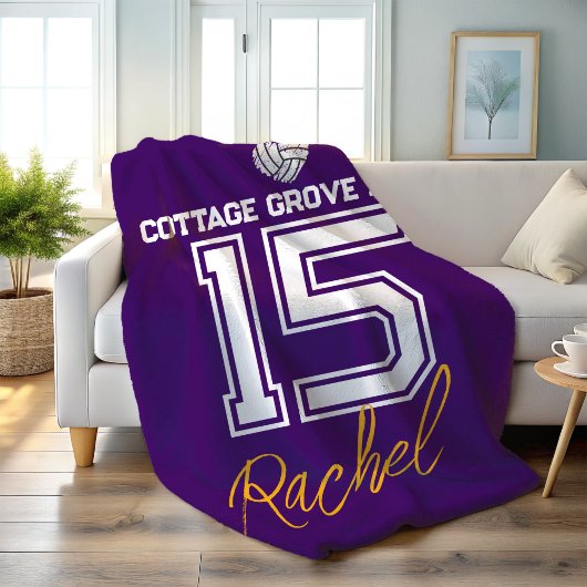 Custom Volleyball Senior Keepsake Gift Fleece Deken